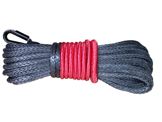 cuerda sintética calidad confiable del color del gris de 10m m de los x 28m para 4x4 los tornos, tornos del camión